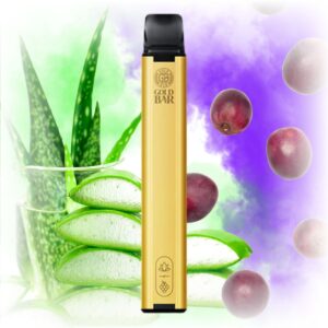 Gold Bar Aloe Grape Disposable Vape with a sleek design, featuring aloe and grape flavors.