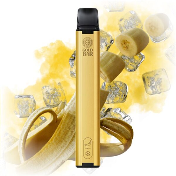 Gold Bar Banana Ice Disposable Vape with a sleek design, featuring banana and ice flavors.