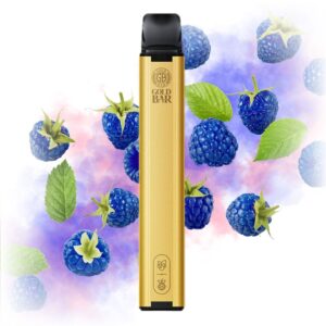 Gold Bar Blue Raspberry Disposable Vape with a sleek design, featuring blue raspberry flavor.