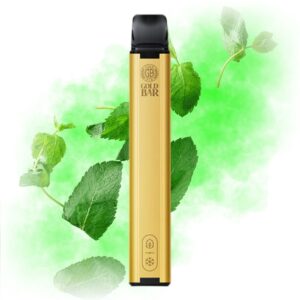 Gold Bar Spearmint Disposable Vape with a sleek design, featuring a refreshing spearmint flavor.