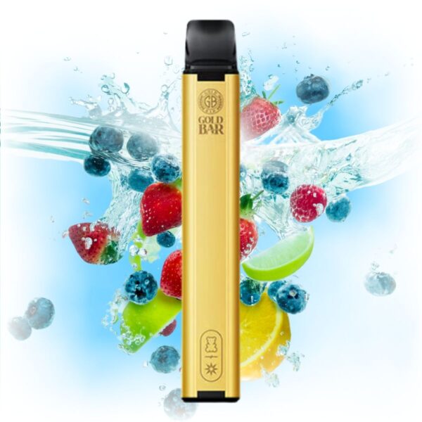 Gold Bar Super Mix Disposable Vape with a sleek design, featuring a mix of fruit flavors.