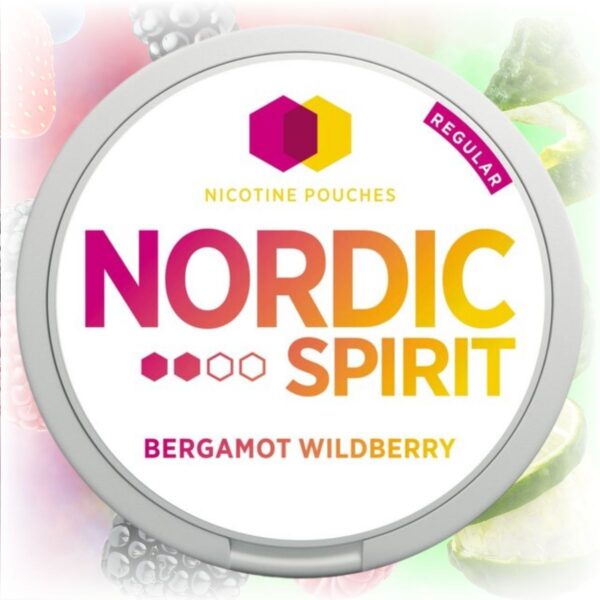 Nordic Spirit Bergamot Wildberry Slim Normal nicotine pouches in a sleek tin with bergamot and wildberry flavors.